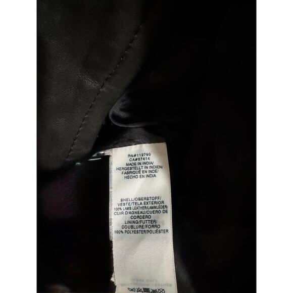 True Religion Black Genuine Lambskin Leather Double Zip Moto Jacket Rare Medium - Picture 9 of 13